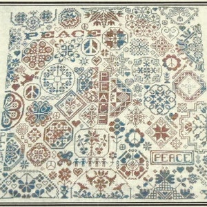 QUAKER PEACE Cross Stitch Pattern from ByGone Stitches - Quaker Motifs - Sampler - Uses 2 Colors of Gentle Art Sampler Threads