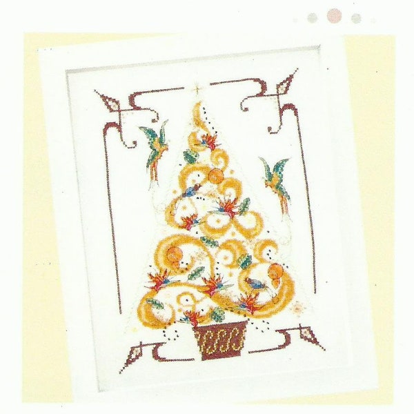 O TANNENBAUM In GOLD Christmas Tree Cross Stitch Pattern - Gold Christmas - Cross Stitch Christmas Tree - Holiday Cross Stitch