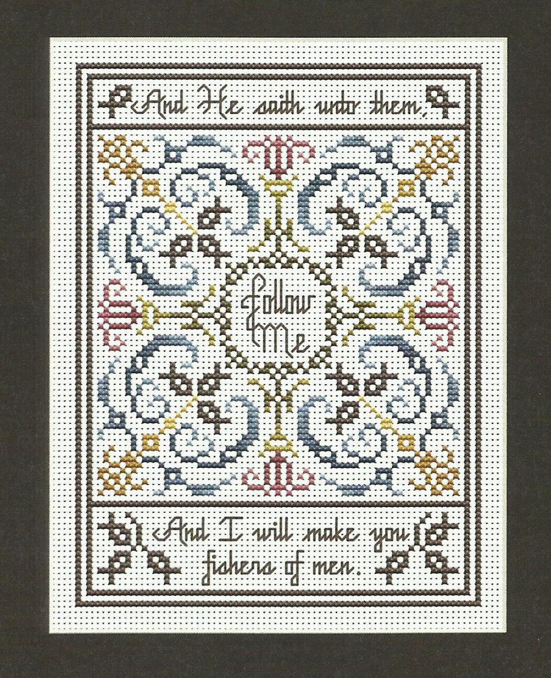 Scripture Bible Verse Counted Cross Stitch Pattern FISHERS OF MEN From ...