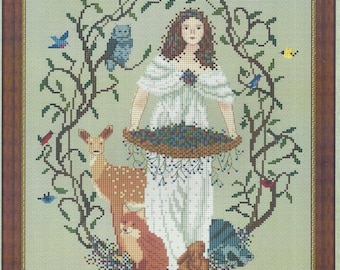 WOODLAND OFFERINGS Cross Stitch Pattern from Whispered by the Wind - Nature Cross Stitch