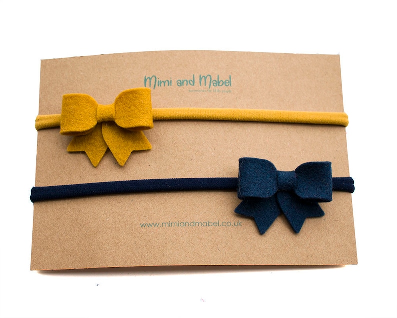 NavyMustard Baby headband set perfect for autumnfall newborns