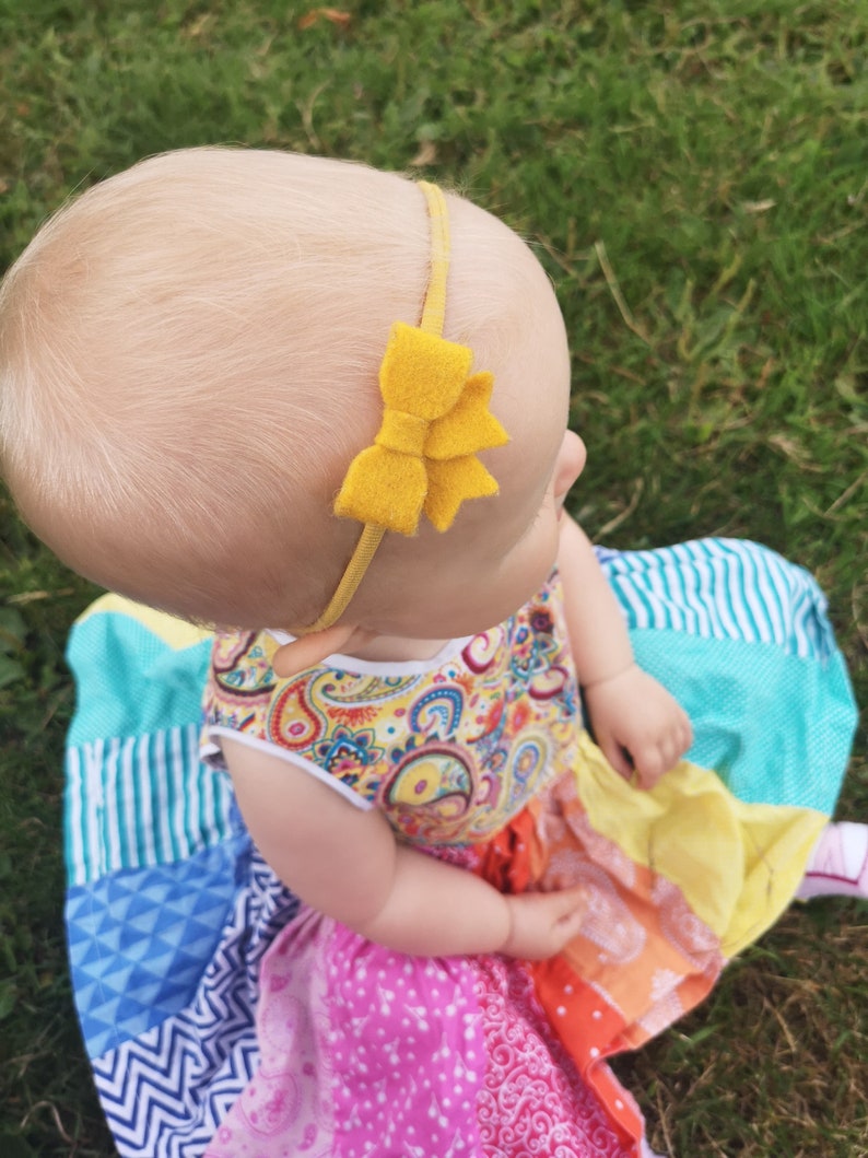 Navy/Mustard Baby headband set perfect for autumn/fall Etsy