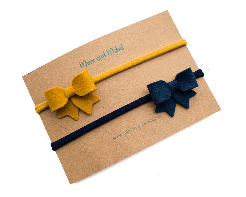 NavyMustard Baby headband set perfect for autumnfall newborns