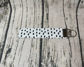 Black and White Speckled key fob wristlet