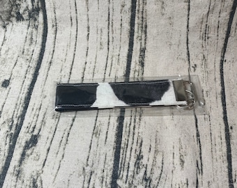 cow print keychain wristlet