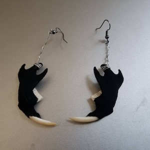 Black Muskrat Jawbone Earrings