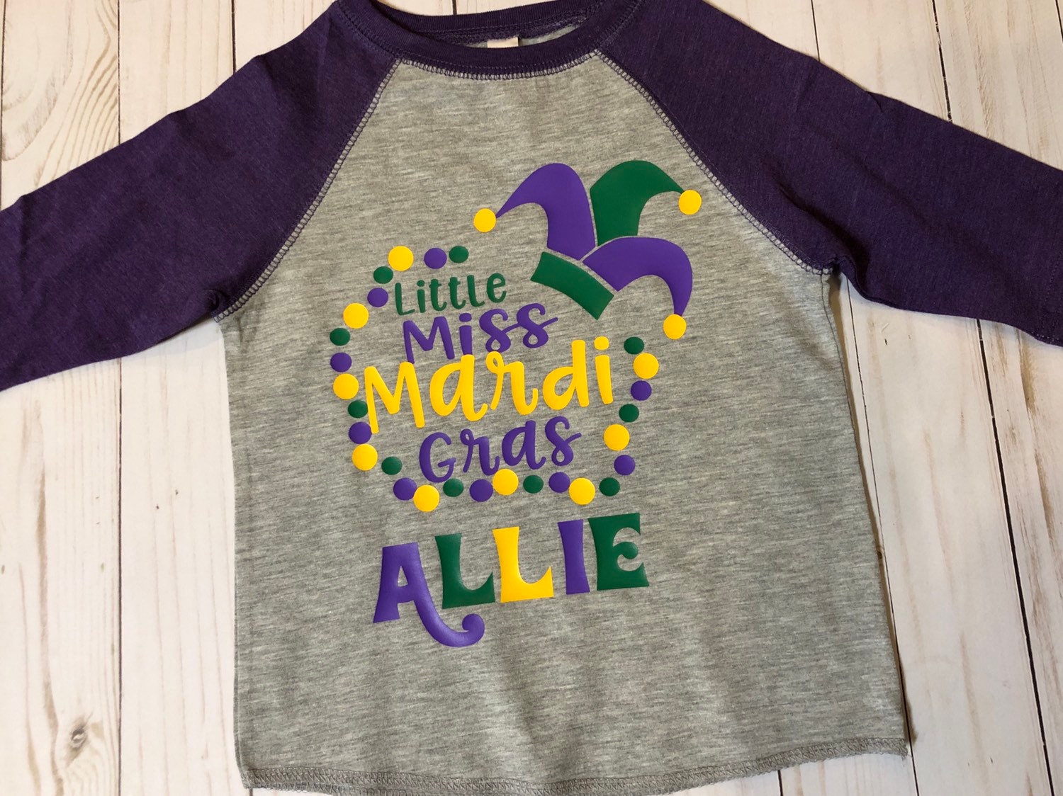 ToddlerLittle Miss Mardi Gras Toddler Raglan tee Etsy