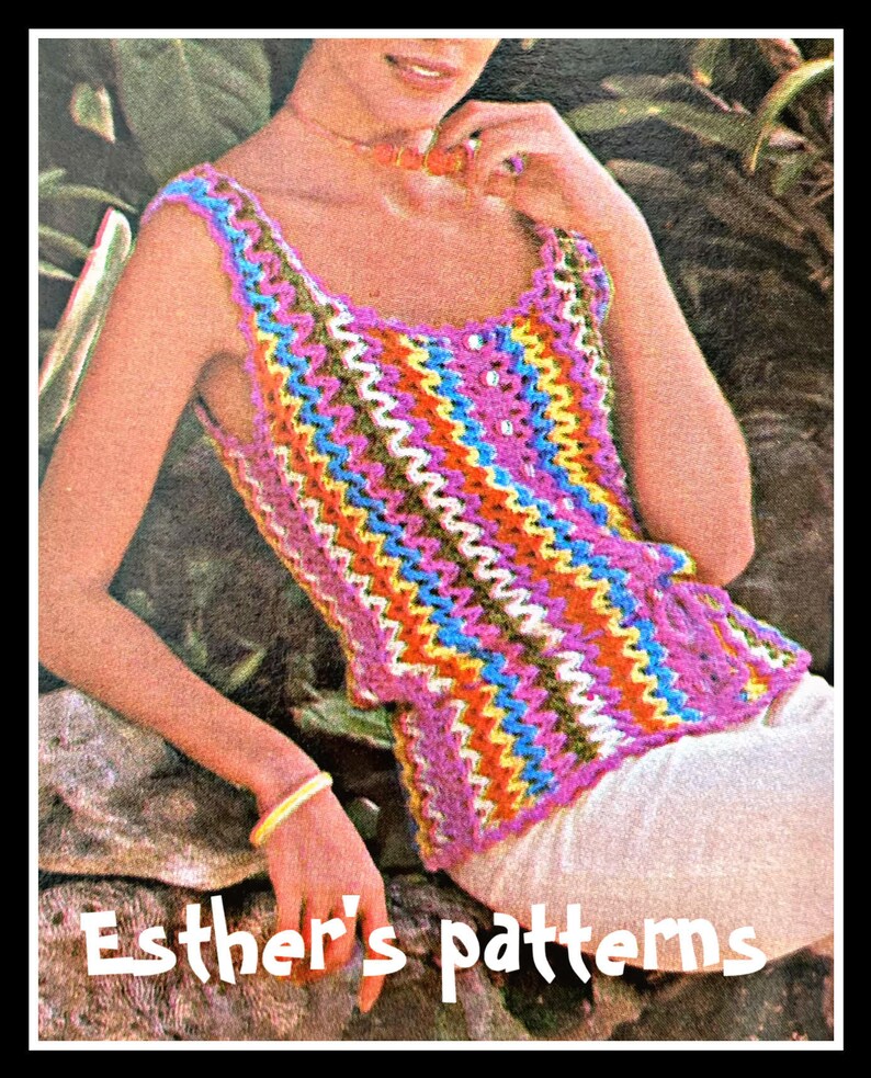 Vintage Instant Download Pattern Pdf Pattern Crocheted Draw String Vest ...