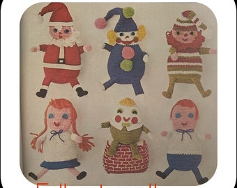 Vintage pdf instant download pattern-smiling crotcheted bean bags