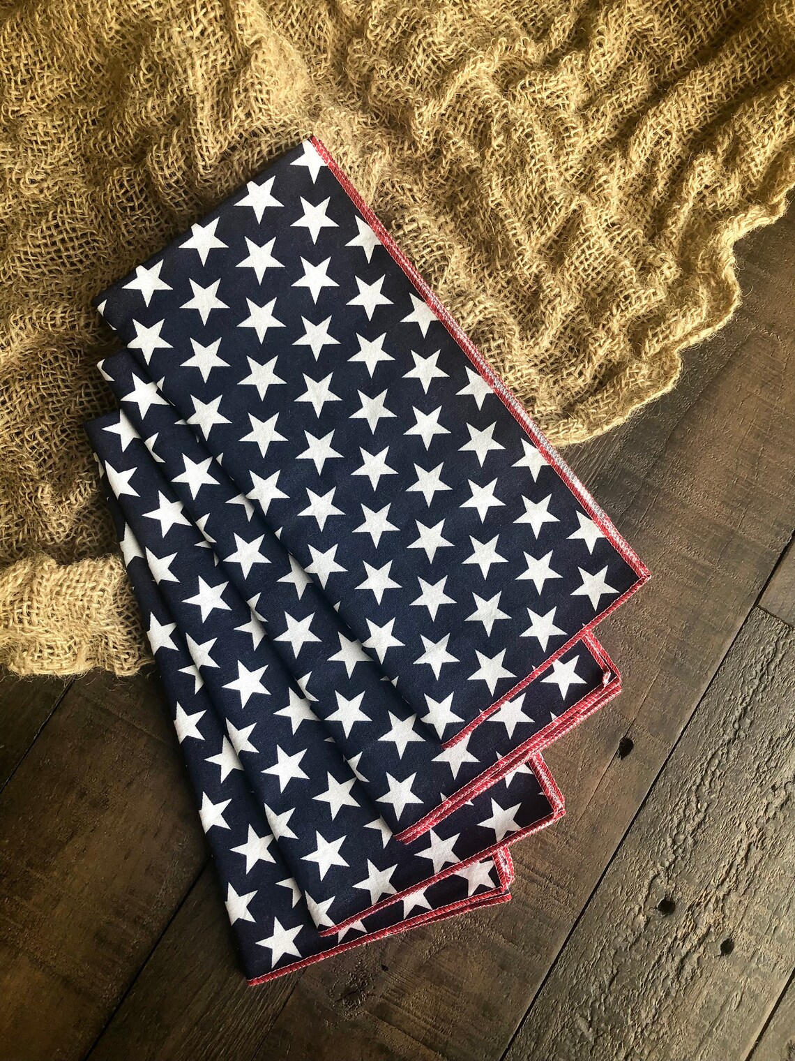 4th of July cloth napkins / Patriotic table decor / Americana Etsy
