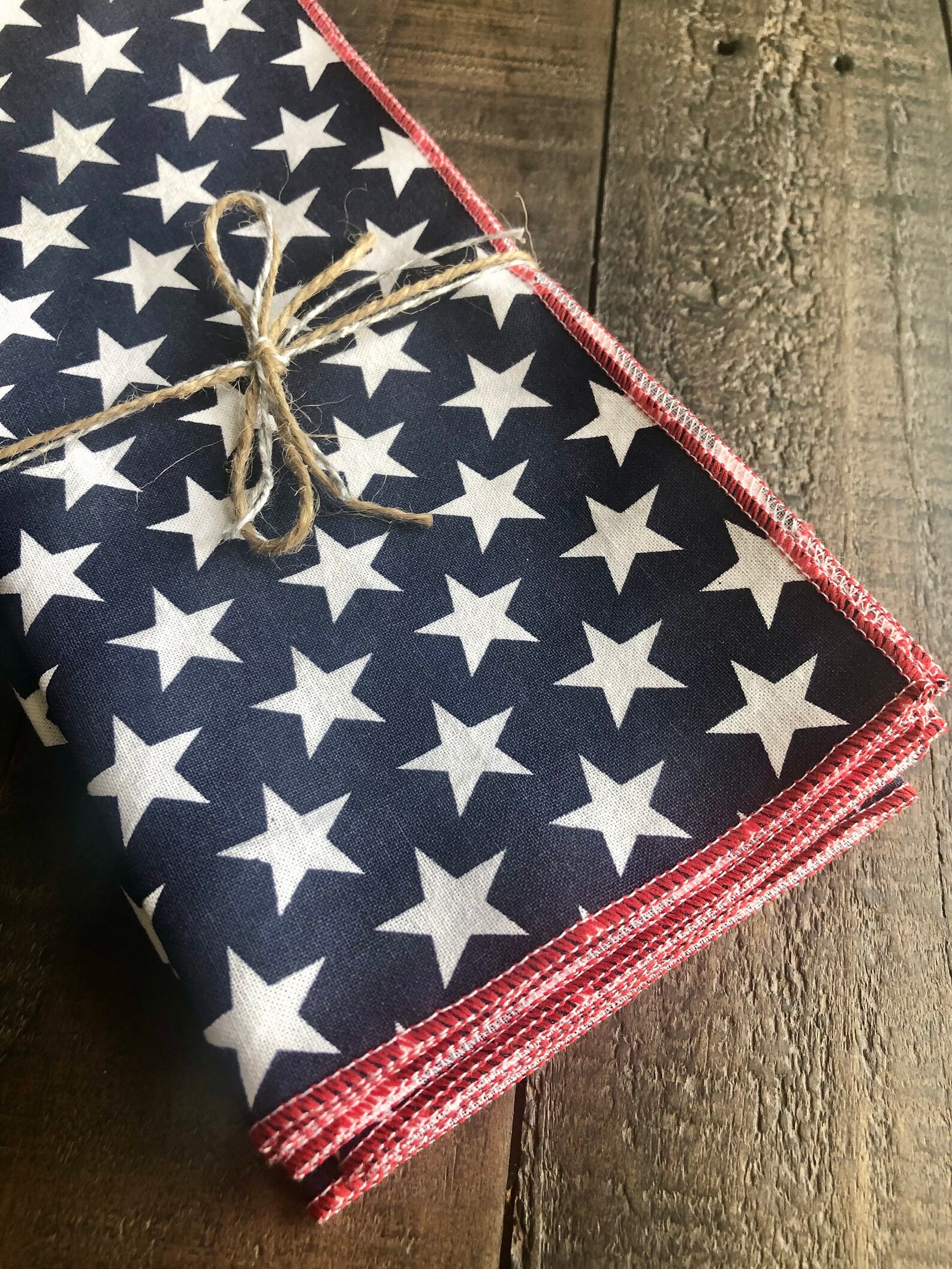 4th of July Cloth Napkins / Patriotic Table Decor / Americana Etsy