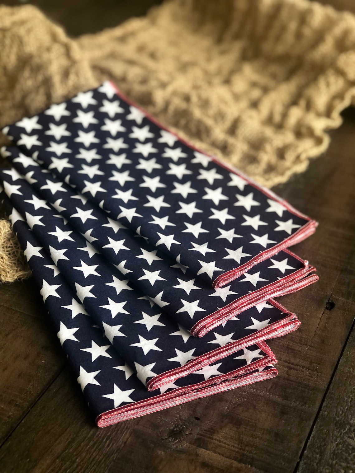 4th of July Cloth Napkins / Patriotic Table Decor / Americana Etsy