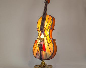 Viola stained glass accent lamp.
