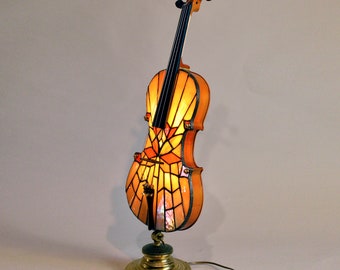 Viola stained glass accent lamp.