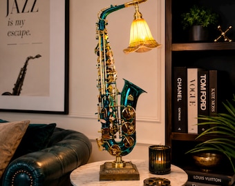 Green/Gold Alto Saxophone Accent Lamp