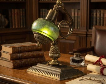 Accent lamp on converted vintage solid brass base.
