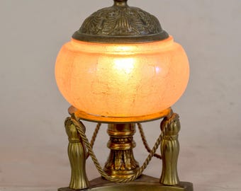 Accent lamp on vintage solid brass ornate base