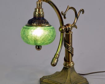 Accent lamp on vintage solid brass base.