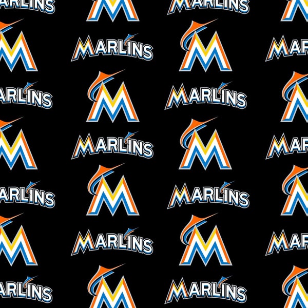 MLB MIAMI MARLINS Cotton Fabric 58 inches wide