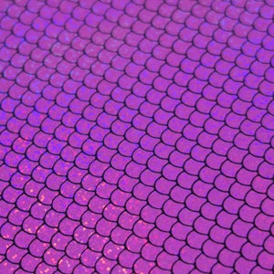 Fuchsia MERMAID PATTERN EMBROIDERY Vinyl Fabric with Hologram Effect/Embroidery/Birthday Shirts/Bags/Crafting/Bows