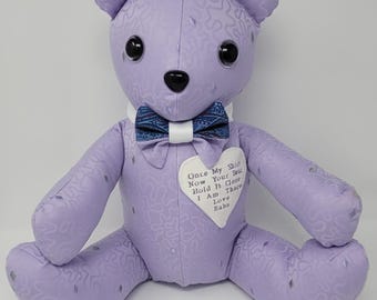 Handmade Memory Bear from Loved Ones’ Clothing • Custom Keepsake Bear • Memorial Gift