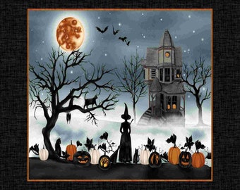 HALLOWEEN Fabrics 100% Cotton by StudioE/ Harvest Moon Collection Fabrics/ Cats/ Applique/ Embroidery/ 44&quot; wide.