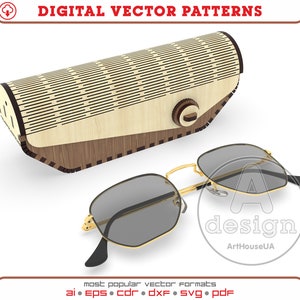 Glasses case, Wooden glasses case, Glasses case vector, Glasses case cnc, Plywood glasses case, Glasses case laser cut, Sunglasses case, V2
