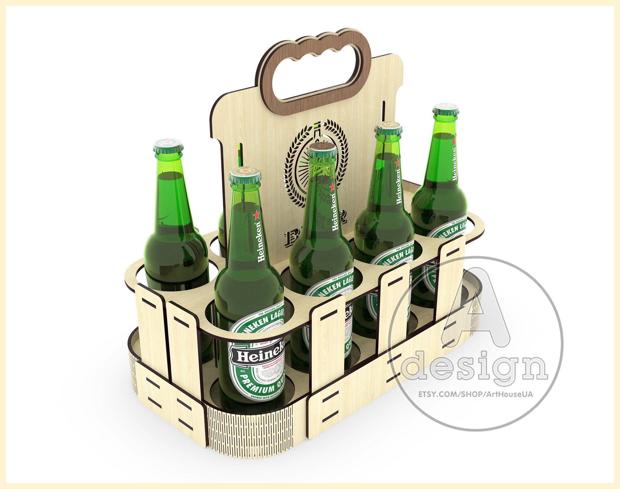 Beer holder box BHBV8P Laser cut vector Beer bottle Etsy
