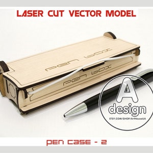 Wooden pen case, Pen box, Pen case, Luxury pen case, Vector plan, Laser cut vector model, Instant download, Pen holder, Cnc cut file, PH-2