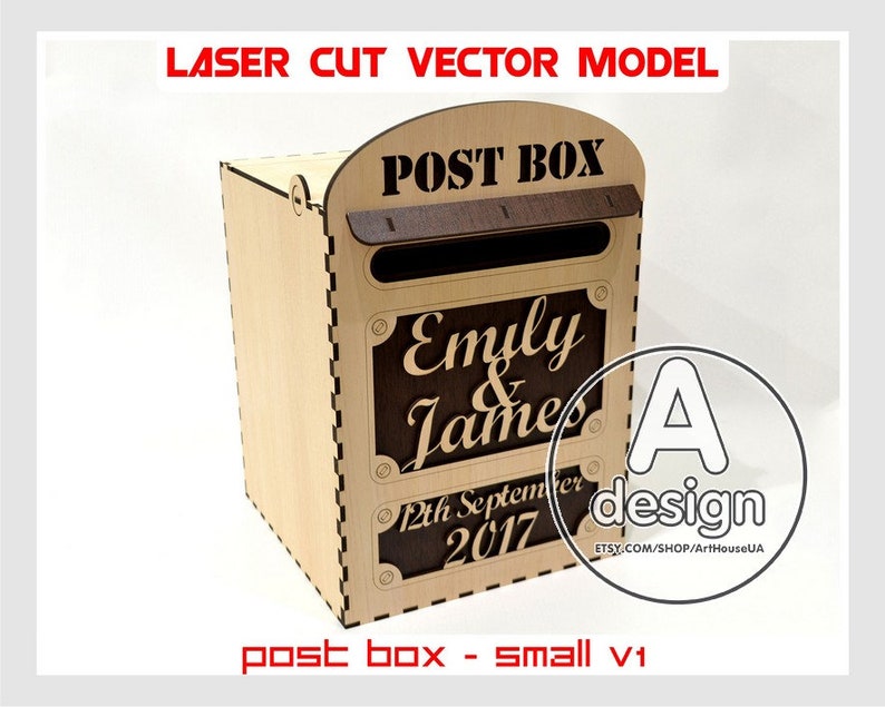 Wedding Card Box laser cut vector Wedding Post Box laser cut Etsy
