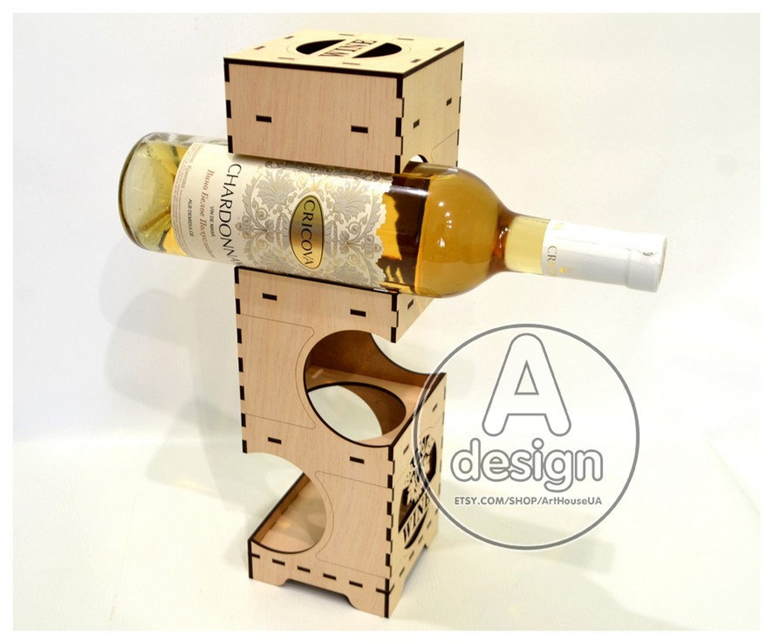 Wine box vector WineBoxV18 Wine box laser cut file Plywood Etsy