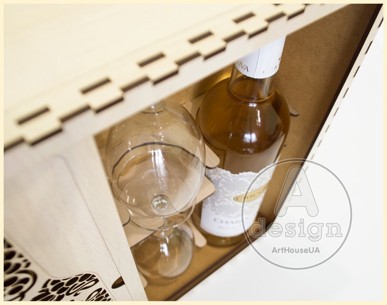 Wine Box Vector Wineboxv24 Wine Box Laser Cut File Plywood Etsy