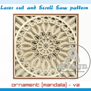 Mandala vector, Mandala Scroll Saw pattern, Mandala Laser cut, Scroll Saw PDF, Multilayered Mandala, Mandala Cnc, Mandala SVG, MLP-V2