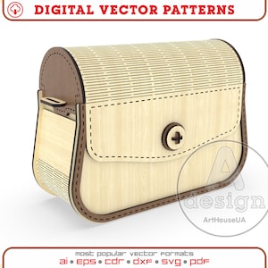 Fichier vectoriel de sac à main en bois pour SVG prêt à découper au laser, fichier vectoriel de sac à main, pochette en bois de soirée, fichier de sac à bandoulière, fichier de sac à main d'embrayage, Ver.93