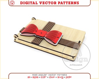 Gift box for cash vector file laser cut and Glowforge user, Gift envelope box, Box for gift of money, Box for banknotes, Money gift envelope