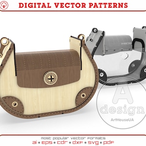 Frauen Acryl und Holz Geldbörse Vektor Datei für Laser cut und SVG Glowforge Benutzer, Abend Holz Clutch Tasche, Handtasche, Umhängetasche, Ver.85