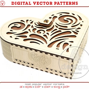 Herz Geschenkbox-Datei für Lasercut-Maschinen und Glowforge bereit SVG, Valentinstag Geschenkbox, Hochzeitsgeschenkbox, Herz Candy-Box-Datei