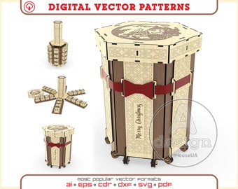 Advent calendar laser cut vector file, Christmas Advent Calendar, Christmas Advent Calendar 24 drawers, Christmas decoration, Ver.22