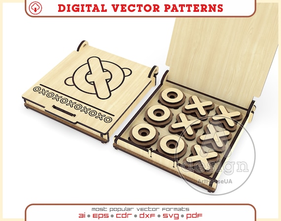 Tic Tac Toe svg files pattern for laser cutting