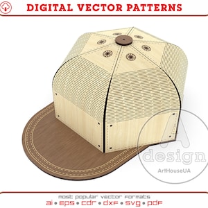 BasketBall Favor Box Laser schneiden SVG Vektordatei, Geschenkbox wie Baseballmütze bereit Glowforge Datei, Baseballmütze 3D Geschenkbox Favor Vektor