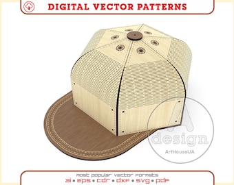 BasketBall Favor Box corte láser archivo vectorial SVG, caja de regalo como gorra de béisbol lista Glowforge archivo, gorra de béisbol 3D caja de regalo Favor vector