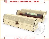 Wine Bottle Box Laser Cut Pattern SVG Vector File Wooden Holder Template Design