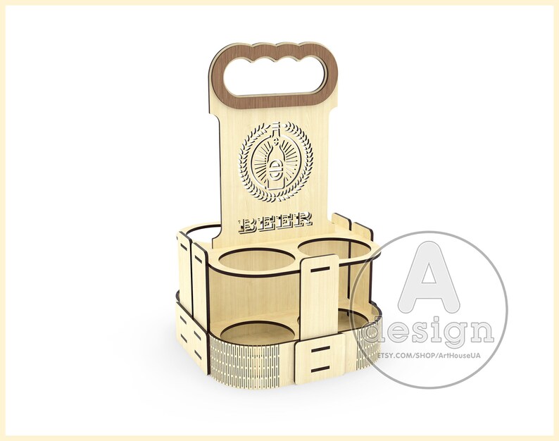 Download Beer holder box BHB-V4P Laser cut vector Beer bottle | Etsy