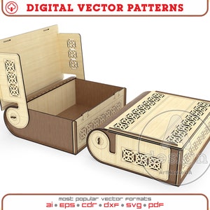 Caja de regalo archivo SVG vectorial cortado con láser, Candy Box, Organizador para almacenar, Joyero, Caja para hilos y agujas, Caja para tus cosas, Ver.82