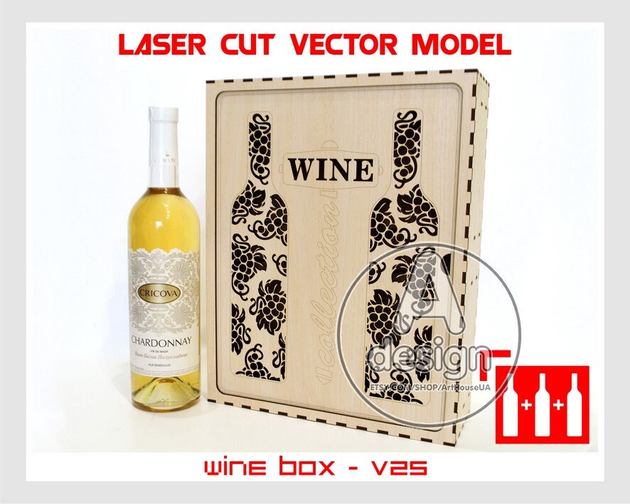 Wine box Wood wine box Plywood wine box Vine box Wine Etsy