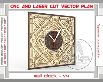 Wall Clock Laser Cut Pattern Vector File