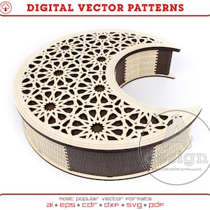 Box Moon vector, Gift box laser,  Plywood box laser, Wooden box laser, Laser cut files, Glowforge file, Cnc file, DXF file, SVG files, V9