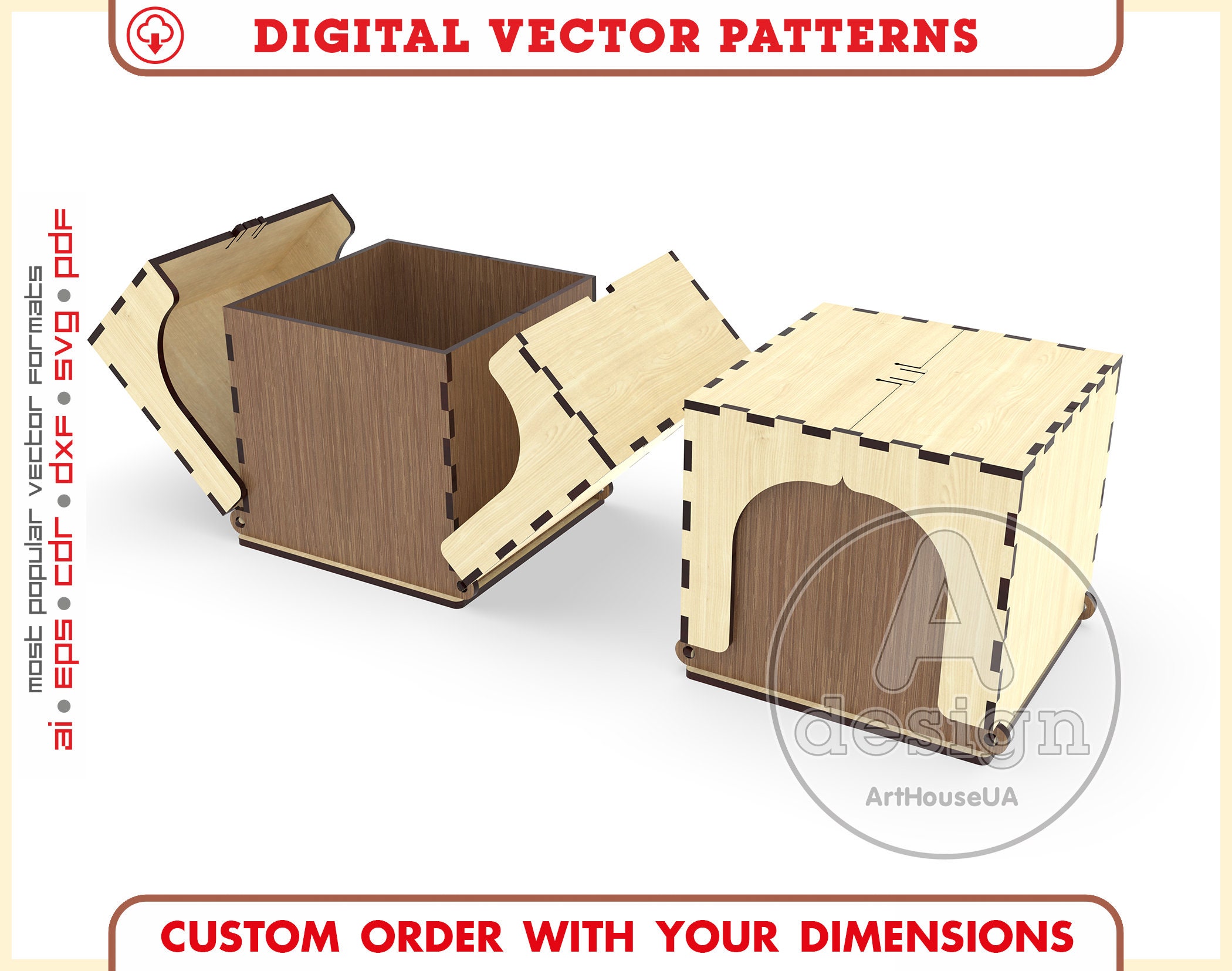 Custom Personalized Gift Box Laser Cut Vector SVG DXF Files - Etsy