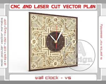 Digital Vector File for Laser Cut Wall Clock Pattern SVG DXF