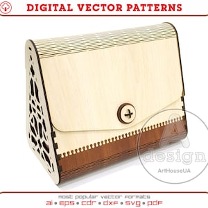 Clutch Tasche, Abendtasche, Holztasche, Seidenkupplung, Holzkupplung, Clutch Geldbörse, handgefertigte Handtasche, Sperrholz-Kupplung, Laser geschnitten, Cnc-Datei, Cl-37